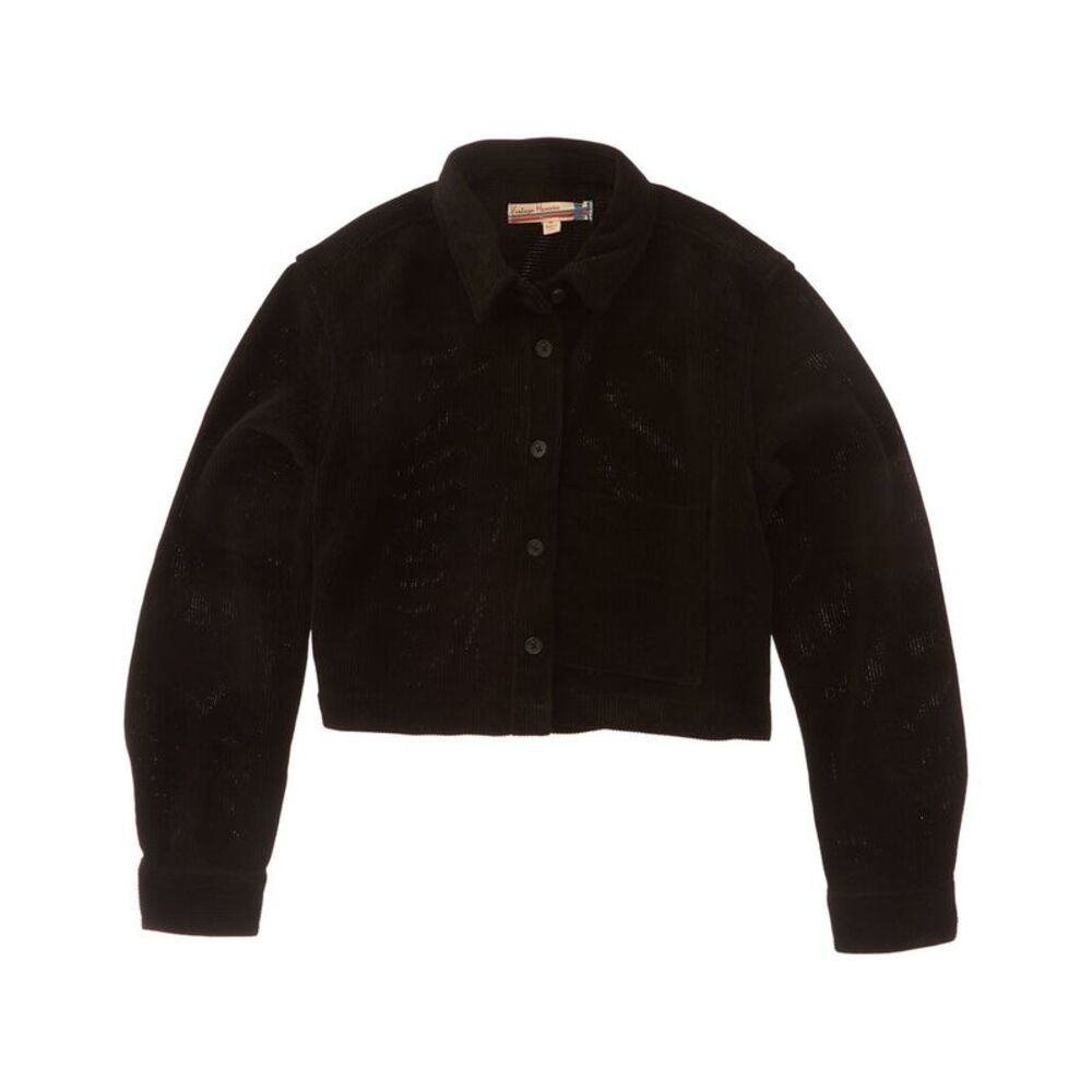 Vintage Havana Girls  Crop Corduroy Button-Up Jacket, Black